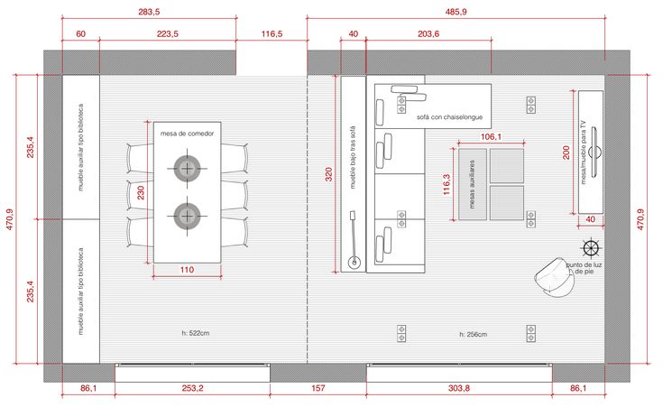 Distribución de muebles adecuada en el salón