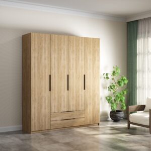 Armario 4 Puertas 2 cajones 200 cm