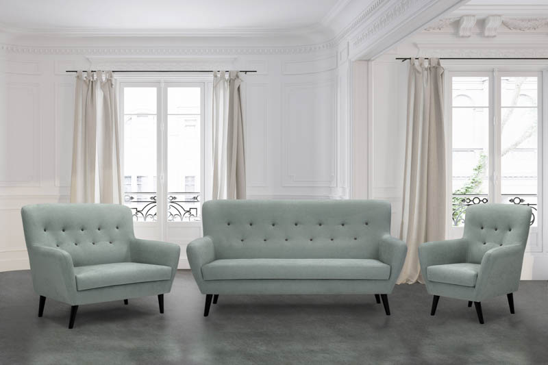 Conjunto de sofás de estilo nórdico, con posibilidad de comprarlos de manera independiente.