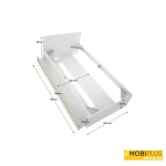 Plano de medidas y dimensiones de estructura de cama nido juvenil doble en blanco mate sobre fondo blanco.