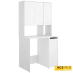 Estructura vacía del mueble para lavadora con armario lateral y módulo superior de almacenaje.