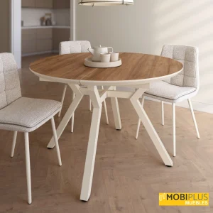 Mesa extensible Cantábrico marfil / madera