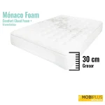 Colchón Comfort Cloud Foam + Visco modelo monaco foam, mostrando su diseño moderno y acabado acolchado