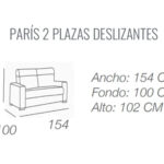 alt="Sofá modelo París, 2 plazas"