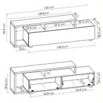 alt="Bajo tv modelo Kram 1 puerta en color grafito-nordic para salón o comedor"