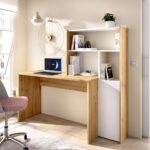 alt="Mesa de escritorio en linea modelo Cork en color blanco-nordic para habitación juvenil o despacho"