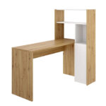 alt="Mesa de escritorio en L modelo Cork en color blanco-nordic para habitación juvenil o despacho"