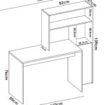 alt="Mesa de escritorio lineal modelo Cork en color blanco-nordic para habitación juvenil o despacho"