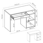 alt="Mesa de escritorio modelo Sim en color blanco-nordic para habitación juvenil o despacho"