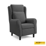 Sillón orejero relax Harmony en tela suave color gris marengo, de MobiPlus Muebles.
